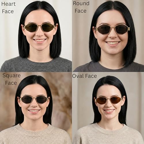 Image of TERRY & CO Retro Sunglasses for Women - Trendy Vintage 90s Metal Square Shades with 100% UV400 Protection | Lightweight Medium Aesthetic Sun Glasses for Ladies | Includes Protective Case