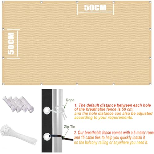 Écran d'intimité pour balcon et terrasse couleur jaune sable - 5