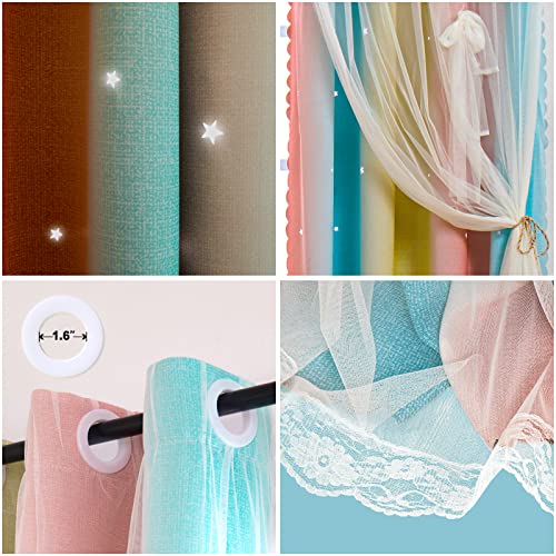 Hughapy Curtains For Girls Bedroom Kids Curtains Rainbow Curtains Girls Curtains Star Curtains Princess Room Decor For Daughter Bedroom Window #TOP4