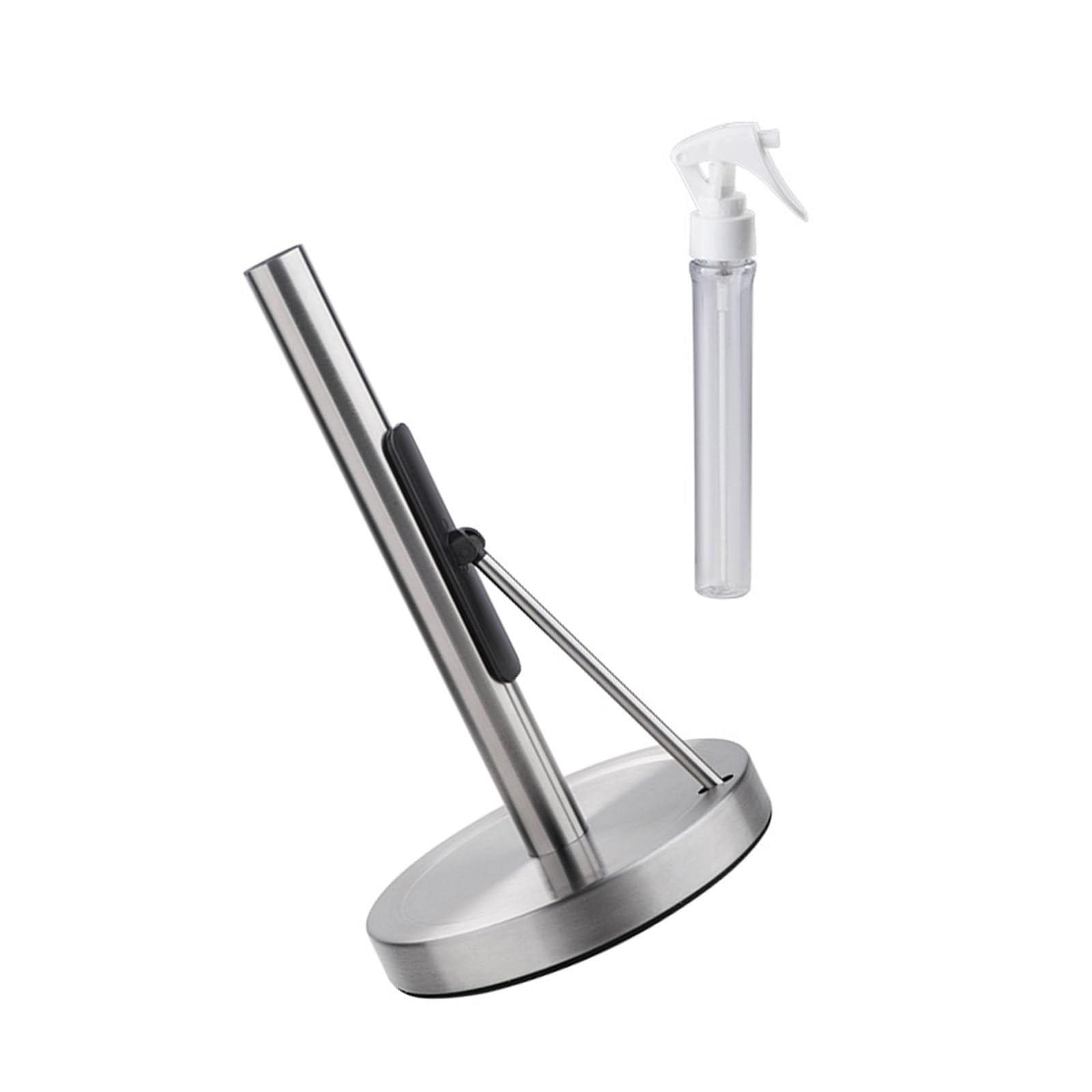 HGENAHGTF Stainless Steel Kitchen Paper Towel Holder with Sprays Bottle Standing Paper Roll Holder Weighted Base Tissue Dispenser Weighted Base Towel Dispenser