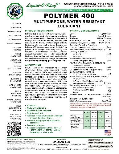 Image of Polymer 400 Premium Tractor Grease (14oz) - Great for Bearings, Valves, and More - Made in The USA, Lithium-Complex Based, High-Temperature, Water-Repellent
