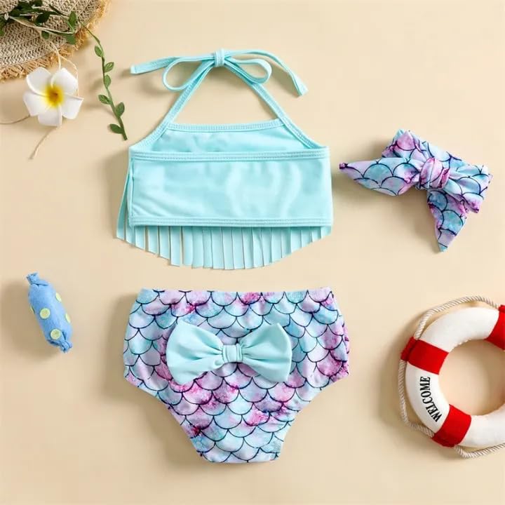 Image of Baby Bucket Girls Stylish Two-Piece Swimsuit| Baby Girl Bikini Swimsuit with Headband