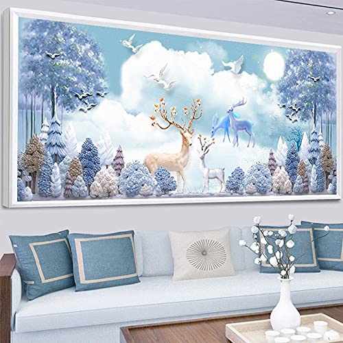 Peinture diamant 5D wapiti pour sublimer la décoration murale du salon