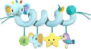 Baby Toy for Car Seat, Baby Bed Rattle Toy with Teething Ring, Colourful Sensory Toy with Integrated Bell to Promote Cognitive Skills, 0-3 Years, Unisex, for Cot Bed Children's Room