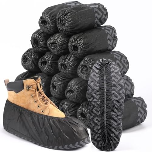 X-Large Shoe Covers Disposable 100 Pack (50 Pairs) - Durable, Non...