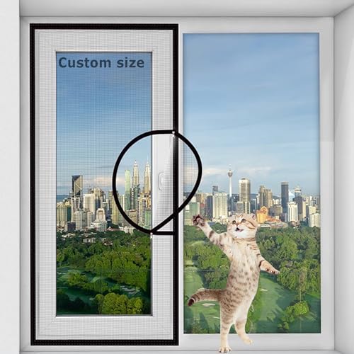 Mosquitera de repuesto de malla de insectos personalizada, red de ventana autoadhesiva para gatos, malla de seguridad antimosquitos, malla de protección para gatos