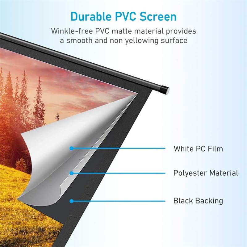 Pantalla de proyección eléctrica para hogar 4K HD 16:9 miniatura 5