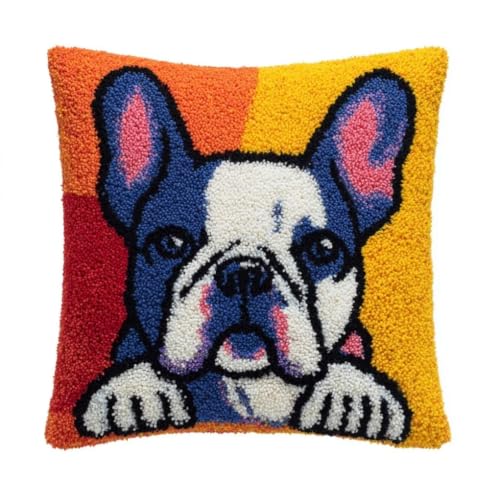 Kit gancho de pestillo de bulldog francés, relajante bordado de bricolaje para adultos