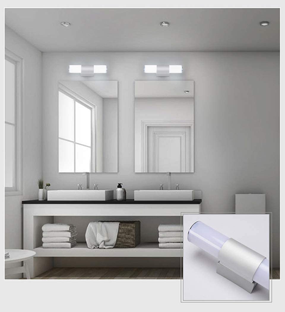 Lampa do makijażu łazienkowego LED 8 W, wodoodporna IP44, ze stali nierdzewnej, 6000K, niskie zużycie energii, 40 cm, idealna do dekoracji i piękna wnętrza.