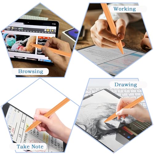 Image of Stylus Pen for Android Tablet,Tablet Pencil for iOS /Android,Rechargeable Active Stylus Pen for iPhone /Samsung /XiaoMi /Huawei /Vivo /Lenovo and Other Android Smartphones and Tablets-Orange