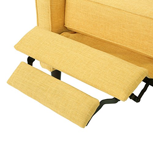 Christopher Knight Home Mervynn Mid-Century Modern Fabric Recliners, 2-Pcs Set, Muted Yellow / Dark Espresso #TOP7