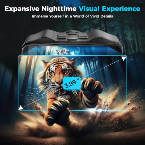 Image of 4K Night Vision Goggles for Adults, 3.99 inch HD Screen, 10000mAh Rechargeable Night Vision Binoculars with 64GB TF Card for Hunting Camping Surveillance