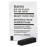 Bates Ready-Inked Pad for Standard and Dropped Cipher Numbering Machines, 1 Pad, Black (9808196)