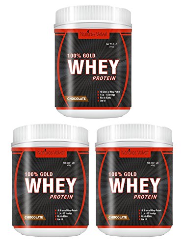 Image of nature's velvet Lifecare Gold Standard Whey, Double Rich Chocolate, 1lb - Pack of 3