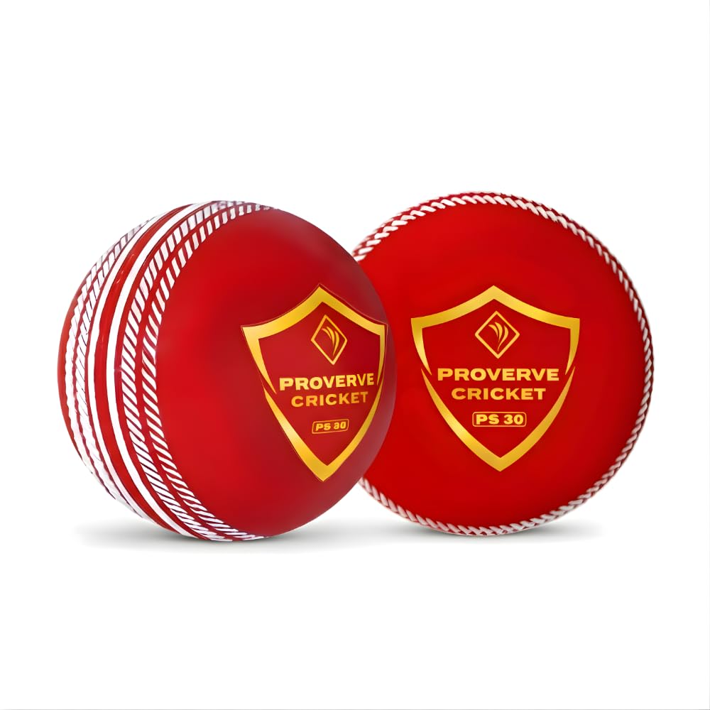 PROVERVE Soft PVC Synthetic Wind Ball for Cricket Match Practice & Training, Indoor/Outdoor, Pack of 2 (RED)