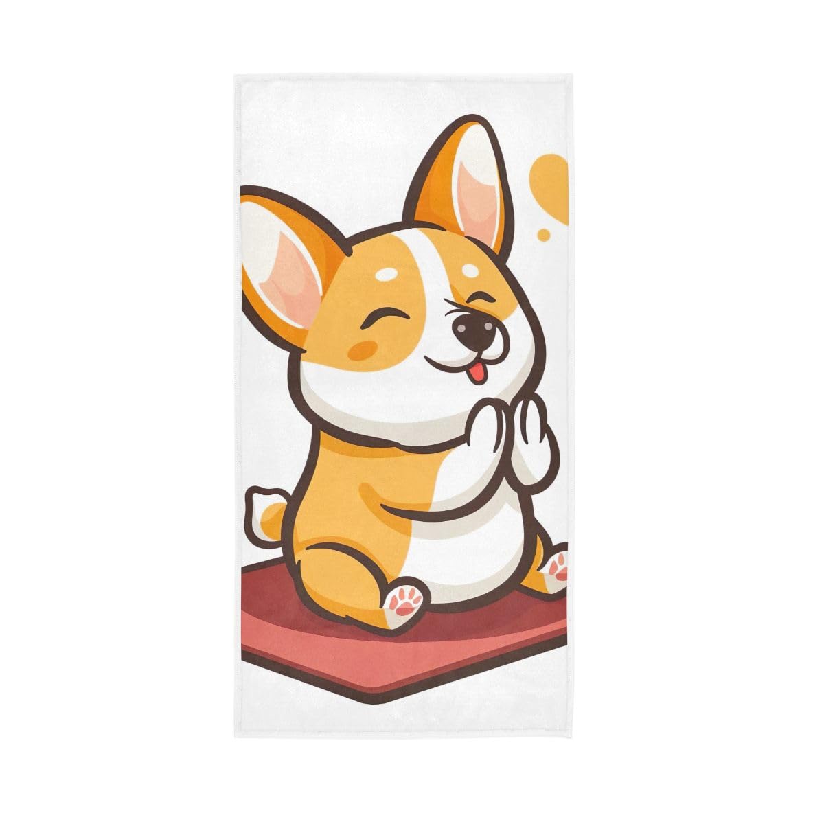 LSRCPD Cute Puppy Doing Yoga Hand Towels, 15 x 30 Inches, Soft Highly Absorbent Towels for Bathroom Gym Hotel