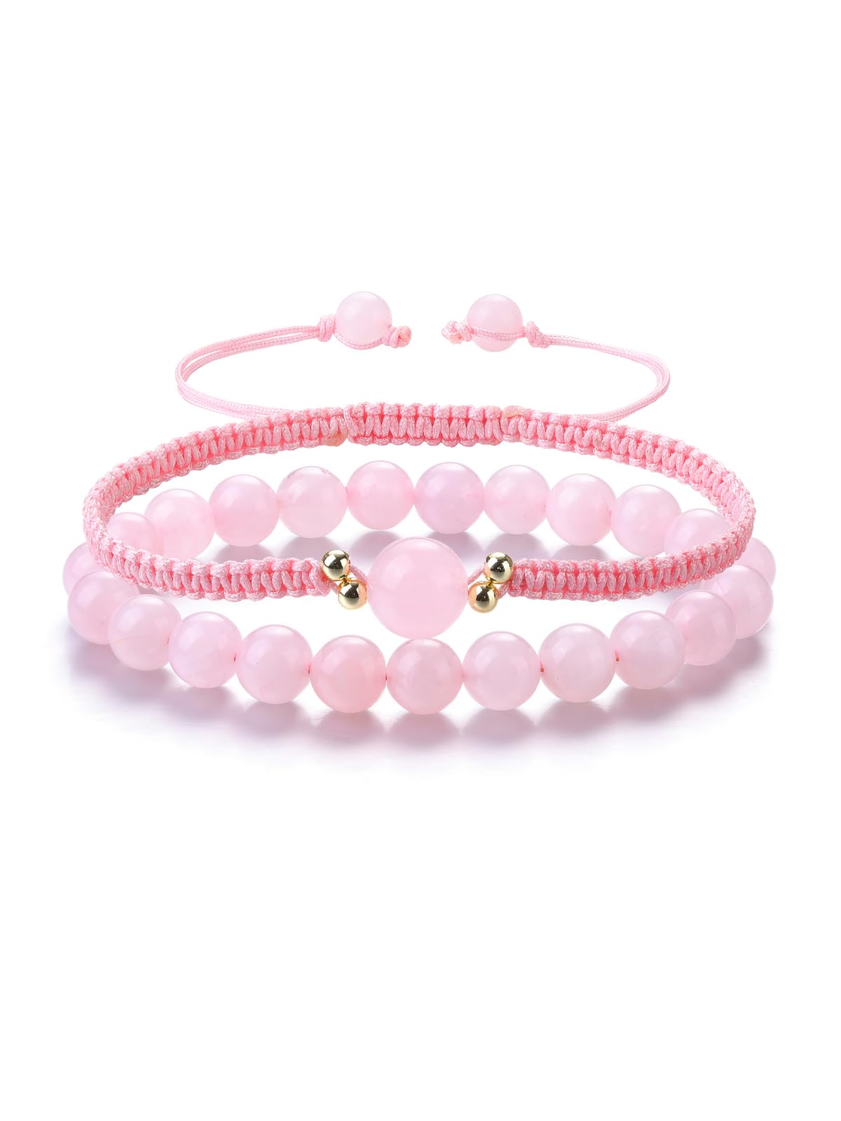 YDYDTTKD Heilkristall-Armbänder für Damen, 2 Stück Stein-Reiki-Edelstein-Perlenarmbänder für Damen, Schmuckgeschenke