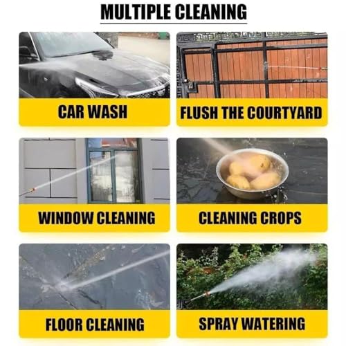 Image of Revin Enterprise Double Bettery Portable Wireless Pressure Washer Gun 48V 12000mah High Pressure Water Gun for Car Wash Bike Washing Cleaning, Adjustable Nozzle and 5M Hose Pipe (Double BETTERY).