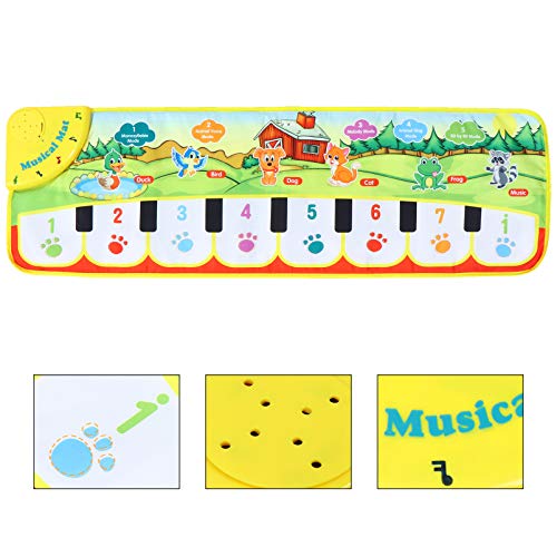 Toyvian Tapete Musical Infantil Brinquedo Tapete de Piano Infantil Teclado Playmat Toque Play Cobert