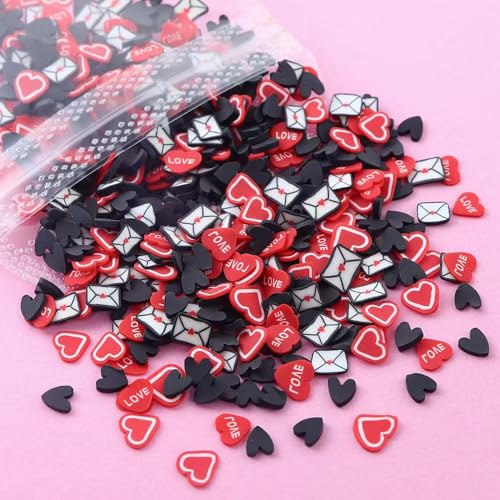 Image of 4 Bags Nail Charms 3D Mini Heart Lipstick Lip Prints Envelopes Charms for Nails Design Nail Slices DIY Nail Art Decoration for Women Girls Nails Art Supplies Accessories