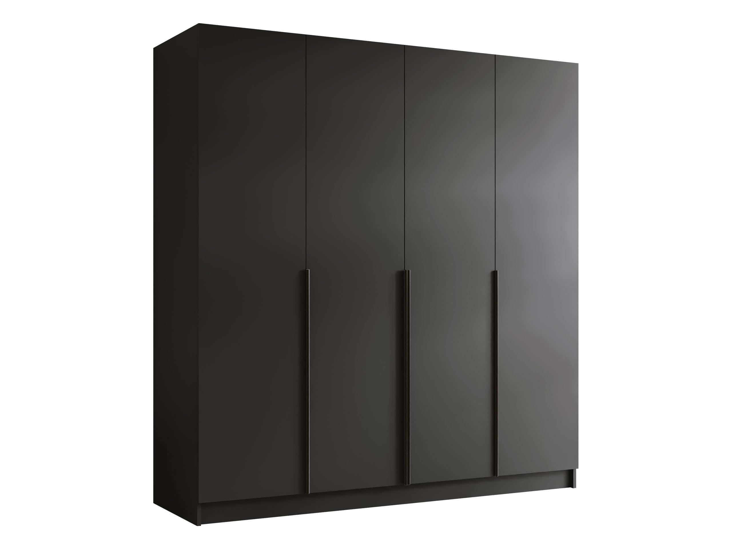 Mirjan24 Salkor I Penderie avec étagères et tringle à vêtements - Armoire polyvalente à portes pivotantes - Élégante armoire à 4 portes (noir)