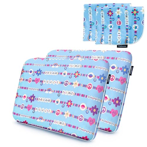 Imaginarium Cooling Memory Foam Fun Pillow with Cool-to-The-Touch Friendship Cover 2 Pack (Blue) Plus 2 Additional Pillow Covers