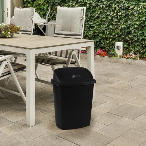 Caneca de basura rectangular 25 L negra, 4 unidades miniatura 6