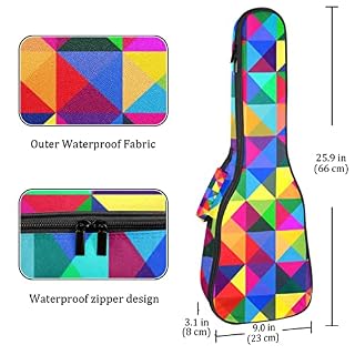 Housse pour ukulélé – Motif carreaux colorés – 10 mm d’épaisseur – Rembourrage en éponge de 53,3 cm – Avec sangles… - Les Beatles, Paul McCartney, John Lennon, RIngo Starr, George Harrison Housse pour ukulélé - Motif carreaux colorés - 10 mm d'épaisseur - Rembourrage en éponge de 53,3 cm - Avec sangles… – Image 4