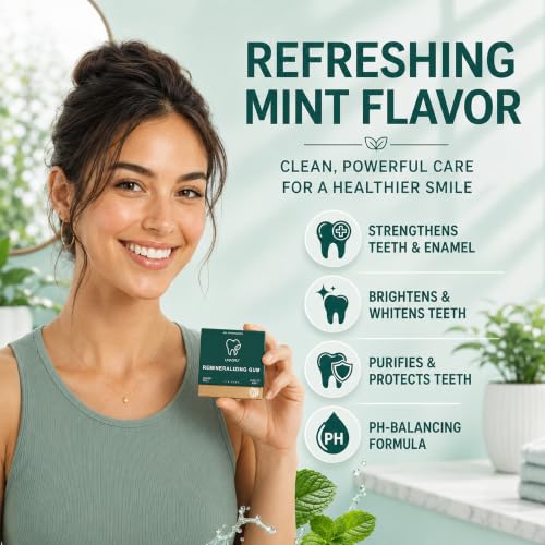 Remineralizing Chewing Gum with Hydroxyapatite, Xylitol - Enamel Protection, Fresh Breath Oral Health, No Aspartame, Dyes, Gluten, Sugar Free, Natural Xylitol Gum - Mastic Mint - image 7
