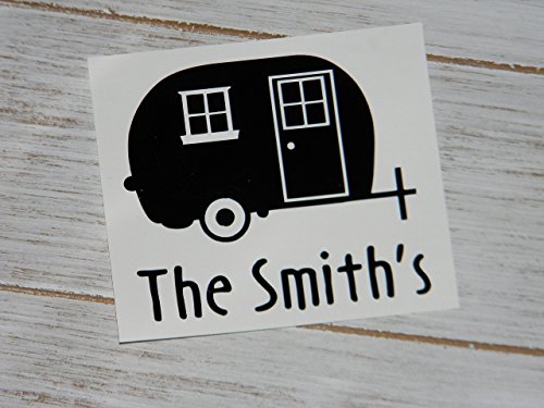 Personalized Happy Camper Camping Adventure Vinyl Decal Sticker-Pick Color and Personalized Text