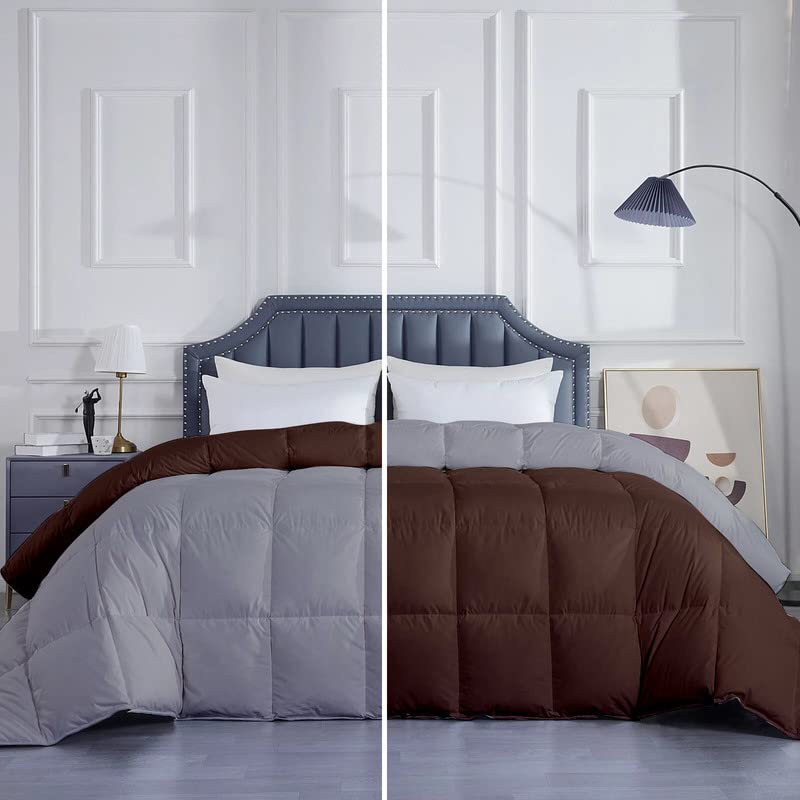 Razzai 300 GSM Reversible Extreme Winter Blanket (92" x 106" Inches/233cm x 269cm) - King Size Comforters|Silver/Chocolate Brown-image-35