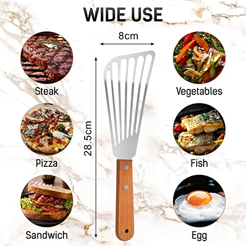 Spatola da Cucina in Acciaio Inox Spatola,Pesce Spatula Non,Stick Steak Scovel Slotted Turner Utensile da Cucina per Uova di Pesce Pancake Bistecca di Maiale - immagine 5