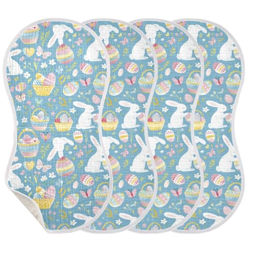 Blue Easter Bunnies Eggs Cotton Baby Muslin Burp Cloths Good Absorbent Baby spit up Rags for boy and Girl Set of 2, 22x11in3