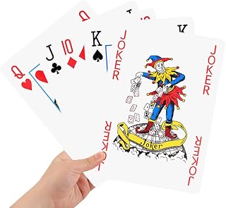 Large Playing Cards - 9.4 X 6.7 Inch Oversized Full Deck for Bridge, Poker, Casino Party Decorations (54 Cards)