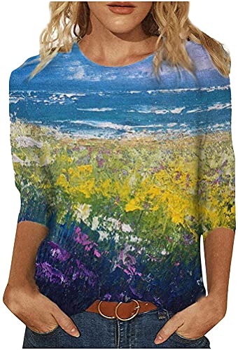 ORANDESIGNE Maglietta da Donna T-Shirt Manica 3/4