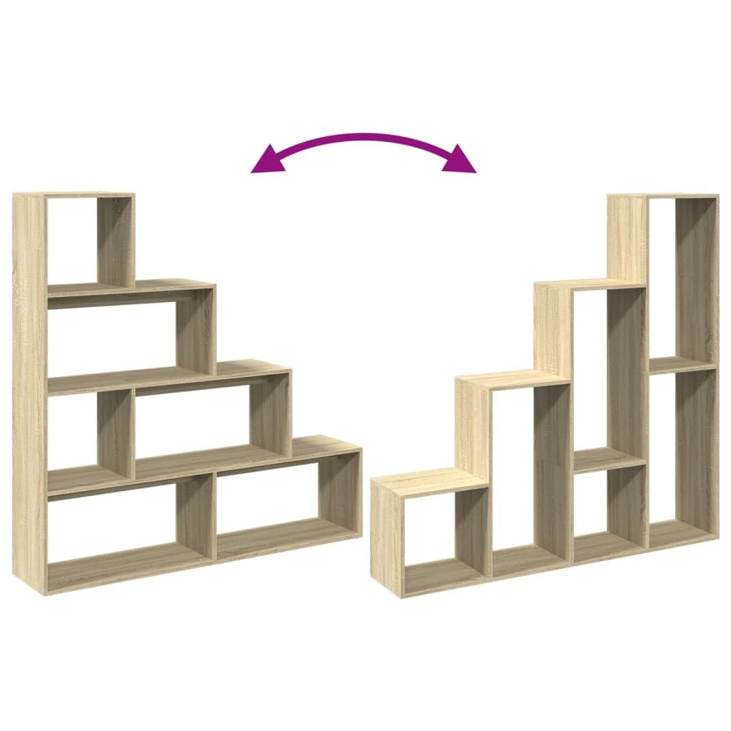 Generisch Raumteiler-Bücherregal 4 Stufen Sonoma-Eiche 143,5x29x143,5 cm,Möbel,Regalsysteme,Bücherregale Bücherschränke-857996