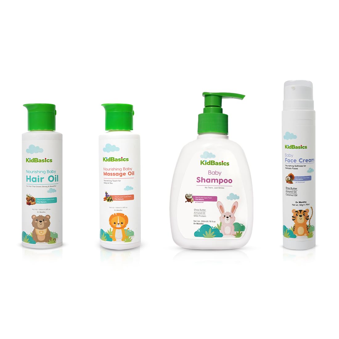 KIDBASICS Tiny Spa Day Combo | Baby Massage Oil, Face Cream, Shampoo & Hair Oil | Nourishes, Softens & Protects Baby’s Skin & Hair | Baby Gift Pack-image-5