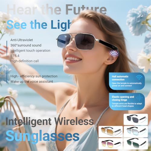 Lentes de sol inteligentes evitan deslumbramientos con audio Bluetooth y manos libres 5