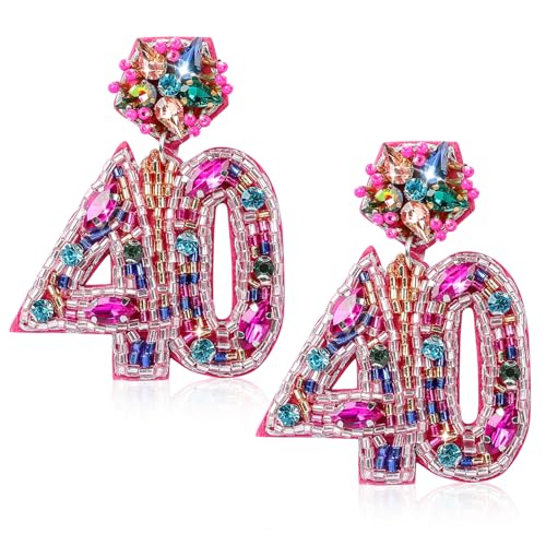 Birthday Earrings for Women, Handmade Beaded Drop Dangle Birthday Earrings for Birthday Party Celebration Outfits Jewelry Gifts for Her