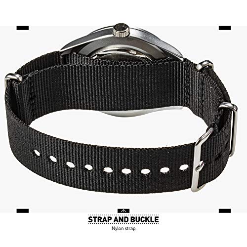 Image of Infantry MDC Mens Military Watch, Black Tactical Field Watch for Men, 12 /24H Military Time Analog Watch with Day Date, Waterproof Work Watch with Black Nylon