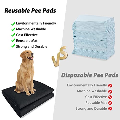 Image of Washable Pee Pads for Dogs 48 inchx48 inch Reusable Puppy Pad Pet Training Pads, Waterproof Mat Non-Slip, Dog Pee Pad Whelping Pads Dog Mat-Playpen,Crate,Sofo,Car,Potty,Bed