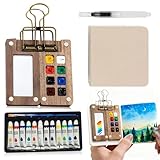 sletnup Watercolor Kit,Mini Watercolour Travel set, Portable Pocket Artist Travel Watercolor Palette (8-Grids)
