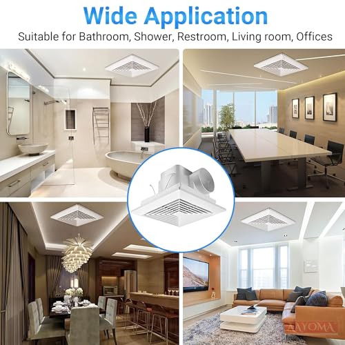 Image of Ceiling Mounted Fan (Size-10 Inch) | Ceiling Exhaust Fan | ISO, CE, RoHS Certified | Fresh Air Ventilation System for Bathroom Kitchen Office | High Speed Silent Exhaust | Pack of 2