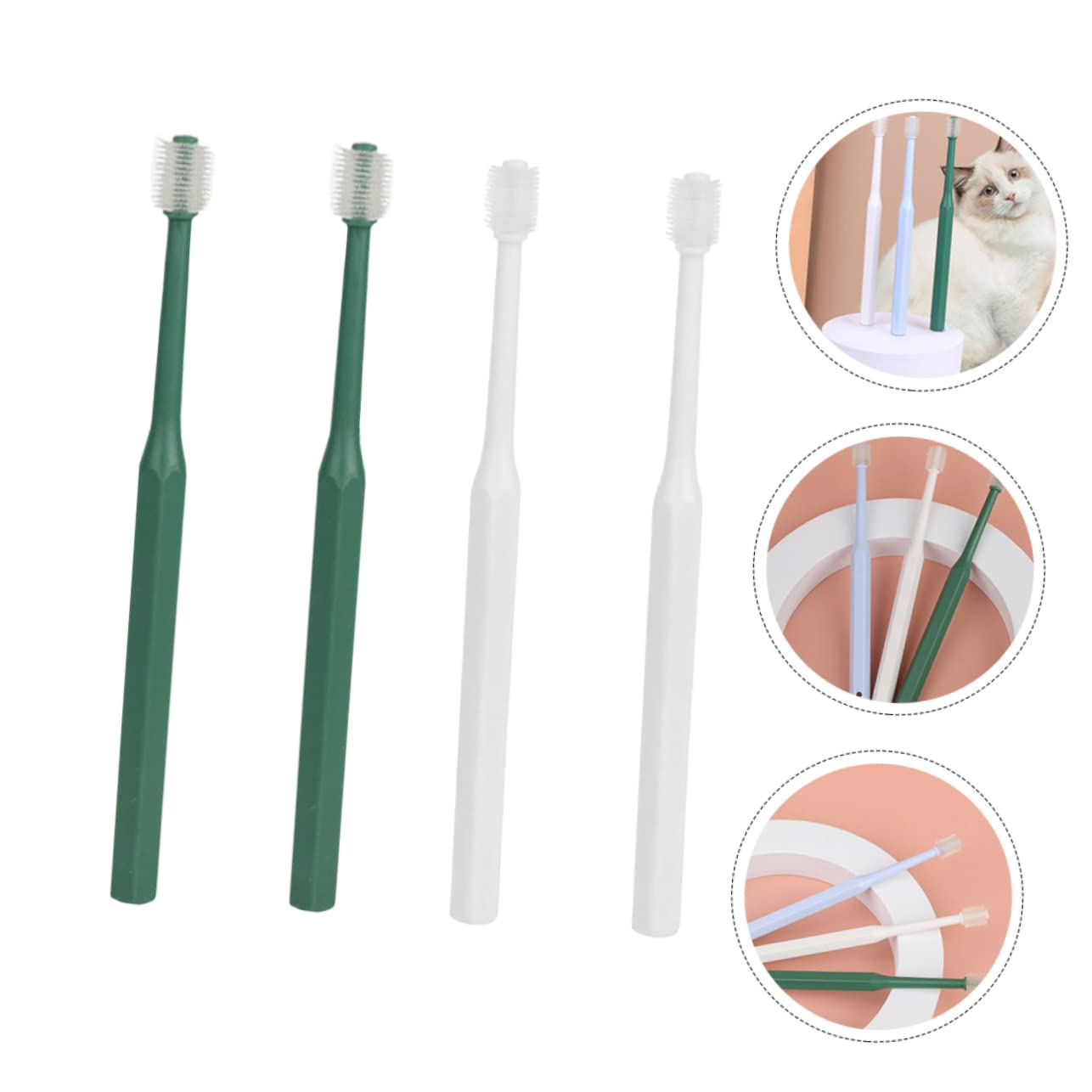 Balacoo Practical Pet Toothbrush for Dogs Cats Portable Smile Toothbrush Pen 360 Degree Brushing Pet Supplies