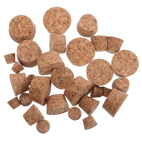 Cabilock 36pcs Tapered Wooden Cork Plugs for Wishing Bottles Beer Bottle Stoppers Airtight Seal Ergonomic Design Compatible with Openings for Crafts and Storage