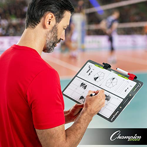 Champion Sports Dry Erase Clipboard for Coaching Volleyball - Whiteboards for Strategizing, Techniques, Plays - 2-Sided Clipboards with Clip - Front Side Full Court - Backside Half Court and Lineup by Champion Sports - Used condition - Image 6