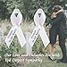 CRAFFANCY 100 White Memorial Ribbon Pins, 'Forever in Our Hearts' Classic Plastic Pins for Funeral Events