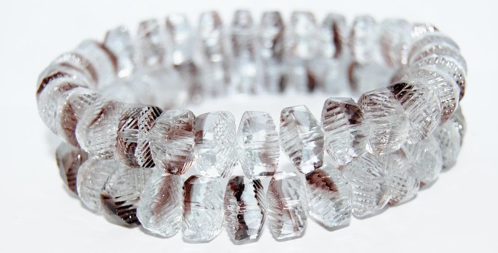 Outlet 10 Grams Cathedral Faceted Fire Polished Beads, Mix Crystal Purple B (27008-B), Glass, Czech Republic