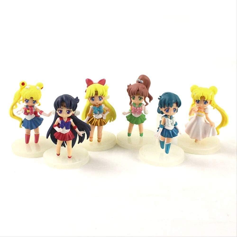 Amazon Co Jp 6個7 8センチメートルアニメ美少女戦士セーラームーン金星天王星月野水星木星qバージョン漫画プリンセスドールフィギュアモデルのおもちゃ ホビー