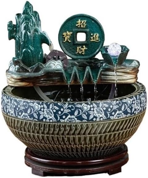 Desktop Fountain, Indoor Tabletop Water Fountain Feng Shui Wheel Home Décor for Office Living Room